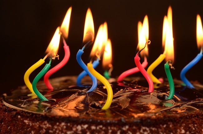 cake with lots of birthday candles