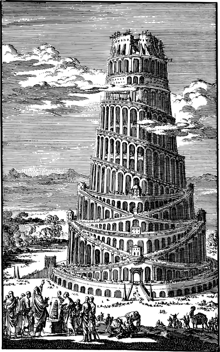 drawing of the tower of babel