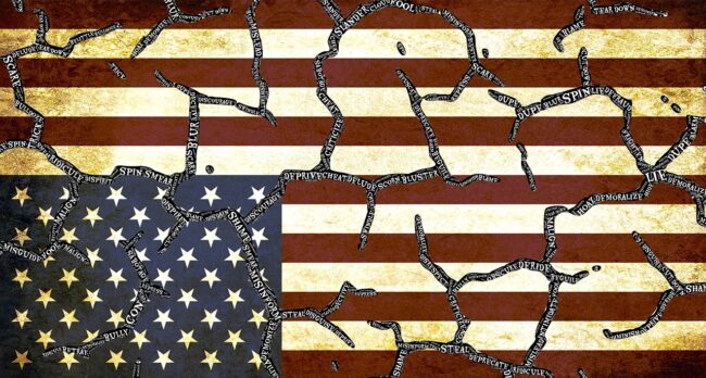 Old Glory divided