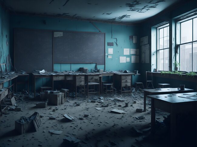 abandoned schoolroom
